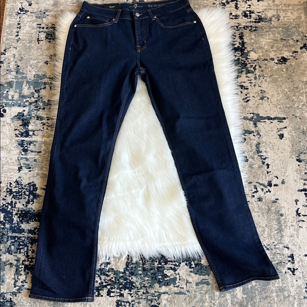 🆕 7 For All Mankind Jeans Men’s The Straight Classic Dark Wash Size 34x32 - Picture 3 of 11
